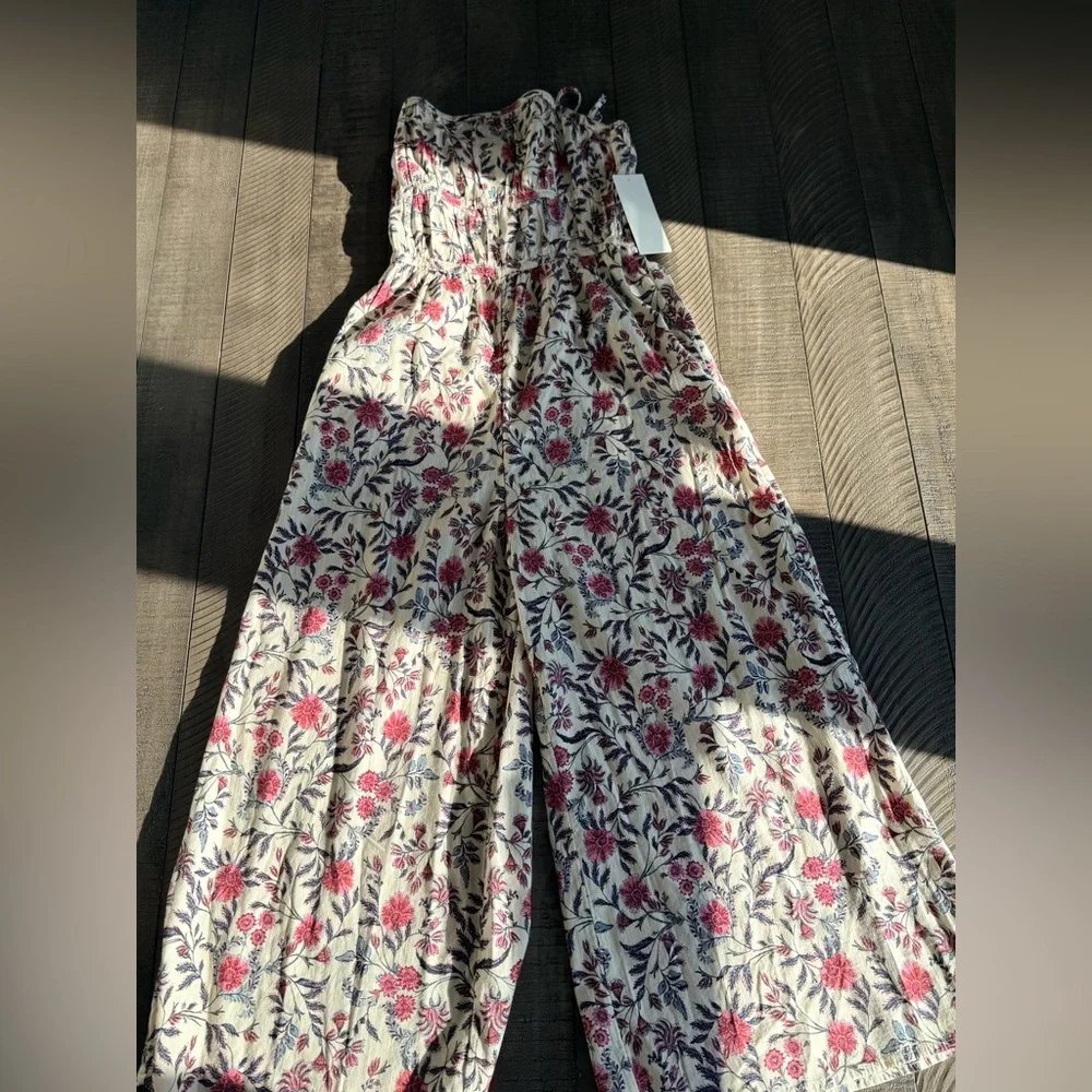 Treasure & Bond Youth Floral Wide Leg Romper Girls 10/12 NWT Cotton Blend - Picture 9 of 9